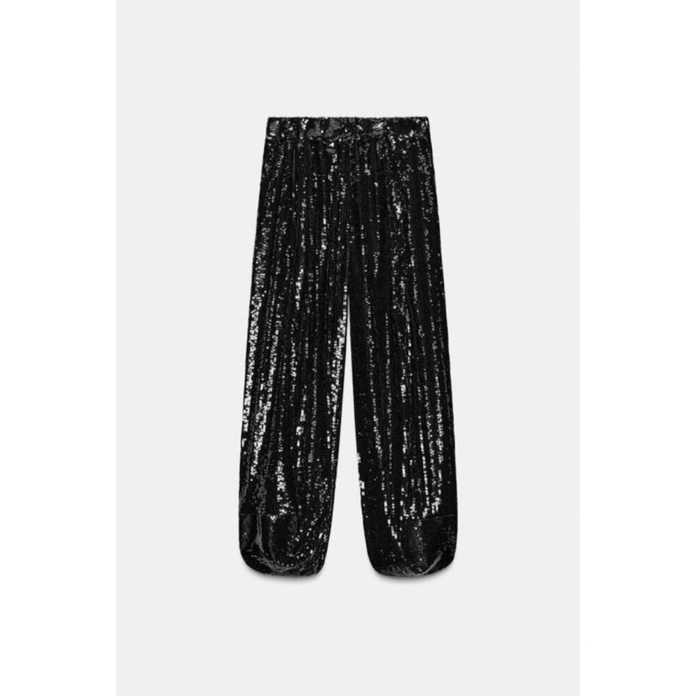 ZARA ZW COLLECTION LIMITED EDITION SEQUIN PANTS - Picture 8 of 9